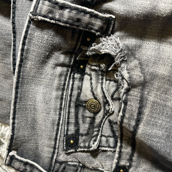 True Religion Ricky Distressed Black Jeans - Picture 3 of 7
